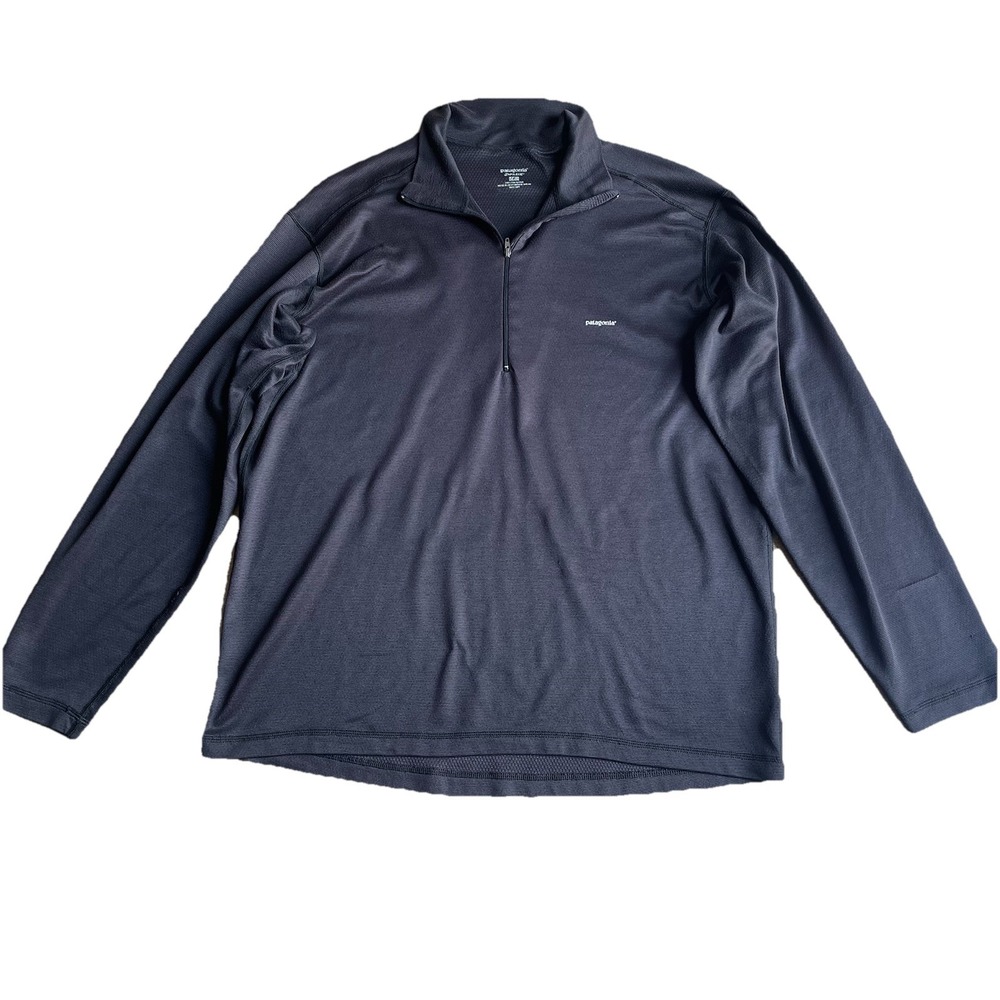 Patagonia Pullover Mens Large Black Capilene Midweight Quarter Zip Base Layer